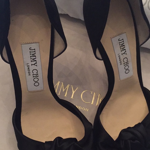 SALE🎉Jimmy Choo Black Kitty Knotted Satin D'orsay - Picture 8 of 8